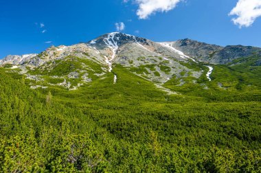 Slavkovski Stit, Tatra Dağları 'nın bahar manzarası, Slovakya
