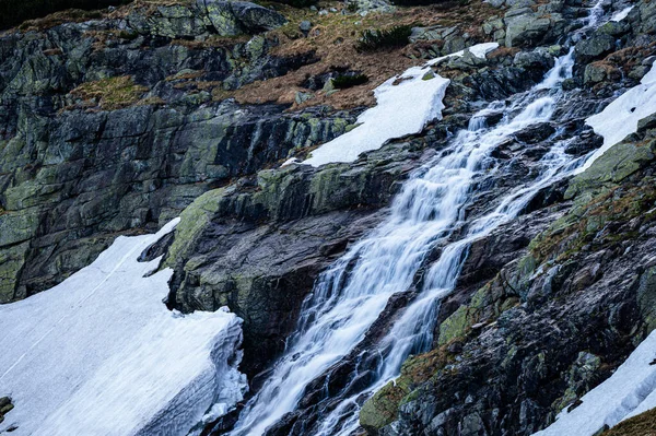 Velický Vodopád Velická Dolina Jarní Krajina Tatranských Hor Slovensko — Stock fotografie