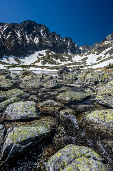 Batizovske Pleso Nella Valle Batizovska Paesaggio Primaverile Dei Monti Tatra — Foto Stock