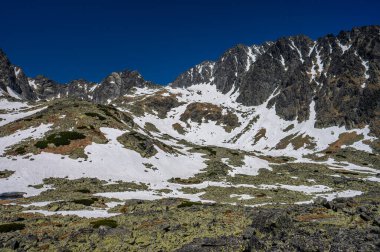 Batizovska vadisi. Tatra Dağları 'nın bahar manzarası, Slovakya