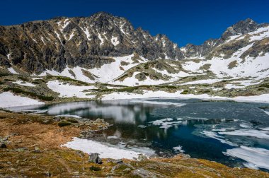 Batizovske 'nin Batizovska Vadisi' ndeki savunması. Tatra Dağları 'nın bahar manzarası, Slovakya