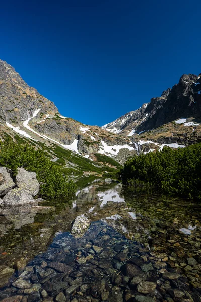 Velicke Pleso Velicke Lac Paysage Printanier Des Montagnes Tatra Slovaquie — Photo