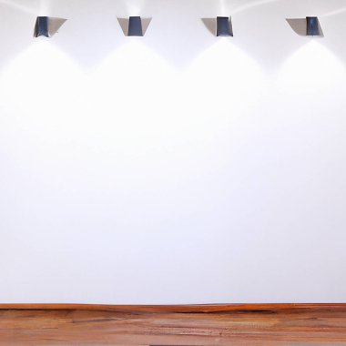 Sunum için evrensel minimalist arkaplan. İçi aydınlık bir duvar. Güzel dahili ışıklandırması ve pürüzsüz zemini var..