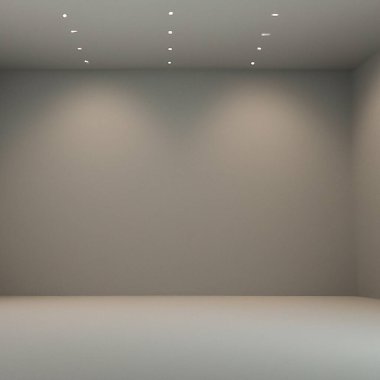 Sunum için evrensel minimalist arkaplan. İçi aydınlık bir duvar. Güzel dahili ışıklandırması ve pürüzsüz zemini var..