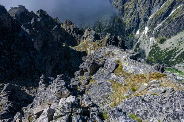 Выдающийся Горный Пейзаж Высоких Татр Вид Перевала Ломницкой Малую Холодную — стоковое фото