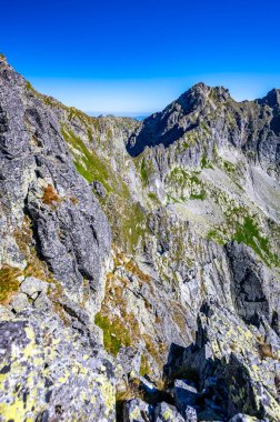 Karpat Dağları, Yüksek Tatra 'nın güneşli manzarası.