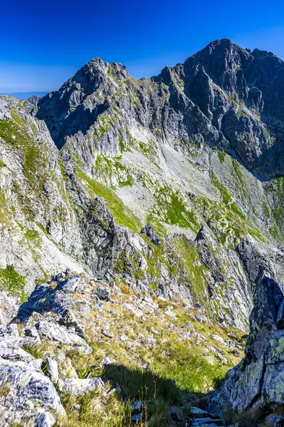 Karpat Dağları, Yüksek Tatra 'nın güneşli manzarası.