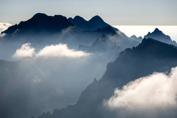 Herrlicher Sonnenaufgang Über Der Hohen Tatra Vom Rysy Stockbild