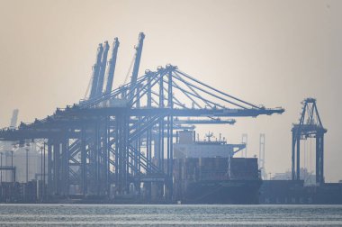 Jeddah, Suudi Arabistan - 01 Aralık 2023: Jeddah İslam Limanı 'nın altyapısı hakkında bir görüş.