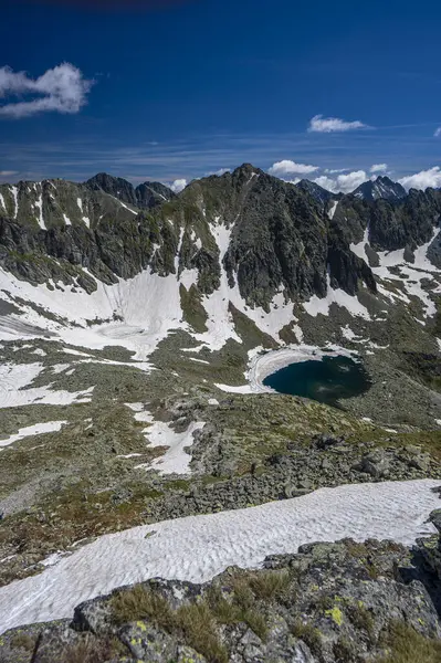 stock image View on the Tatras from the Bystra Lavka mountain pass. Tatra National Park, Slovakia.