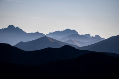 Panorama of the Tatra Mountains from the Mt. Volovec at the border of Slovakia and Poland. clipart