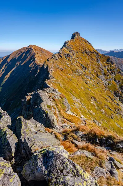 Tatra Dağları 'nın resimli manzarası. Mt 'lerin manzarası. Volovec ve Ostry Rohac, Batı Tatras.