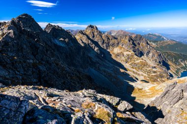 Kartal Yolu 'ndan Tatra Dağları' nın Panoraması. Tüm Tatra 'daki en zor ve tehlikeli yol..