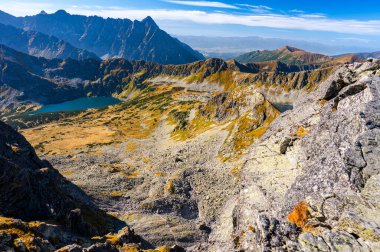 Kartal Yolu 'ndan Tatra Dağları' nın Panoraması. Tüm Tatra 'daki en zor ve tehlikeli yol..