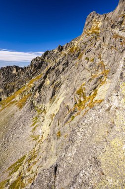 Kartal Yolu 'ndan Tatra Dağları' nın Panoraması. Tüm Tatra 'daki en zor ve tehlikeli yol..