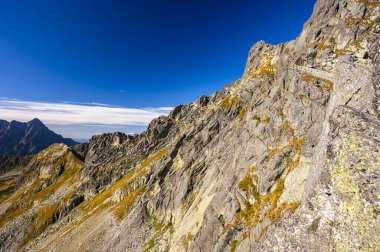Kartal Yolu 'ndan Tatra Dağları' nın Panoraması. Tüm Tatra 'daki en zor ve tehlikeli yol..