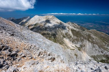 Bulgaristan 'ın Vihren Dağı' ndan Pirin Dağları 'nın zirveleri.