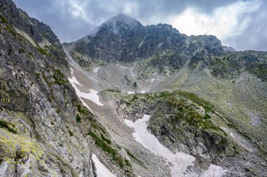 Tatra Dağları 'nın yaz manzarası. Ladovy Tepesi, Slovakya.