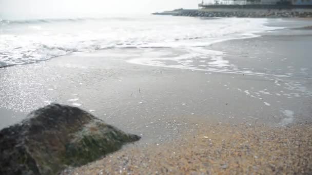 Meereswellen Einem Strand Meeresufer Entspannung Video — Stockvideo
