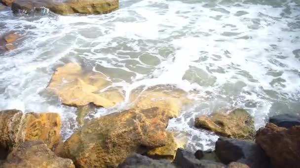Morskie Fale Plaży Brzeg Morza Wideo Relaksacyjne — Wideo stockowe
