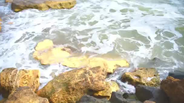 Mořské Vlny Pláži Pobřeží Relaxační Video — Stock video