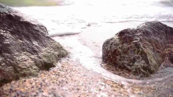 Havsvågor Strand Till Havs Avslappningsvideo — Stockvideo