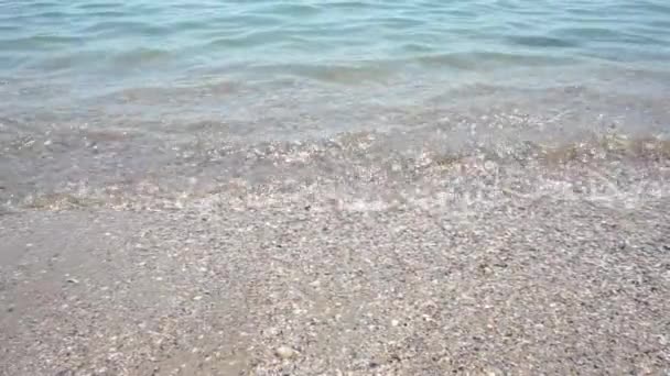 Plaża Morze Obszar Kosmiczny Krajobrazy Widok Plaży Piasek Morski Fale — Wideo stockowe
