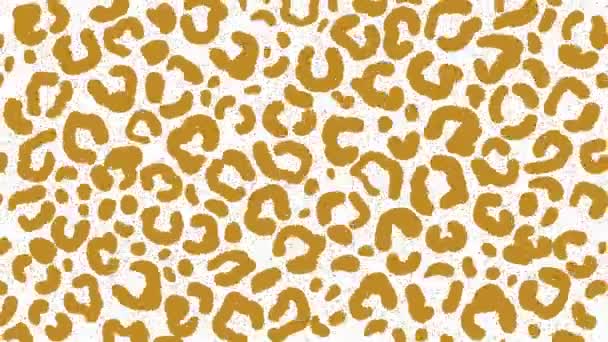 Moldura Dos Desenhos Animados Por Quadro Looping Textura Marrom Leopardo — Vídeo de Stock