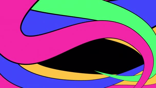 Renkli Düz Akışkan Şekillerin Harika Bir Şekilde Dönüşümlü Animasyonu Sürümü — Stok video
