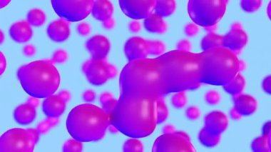 3D Animation - Fluid abstract pink spheres that float and blend with looping animated motion 