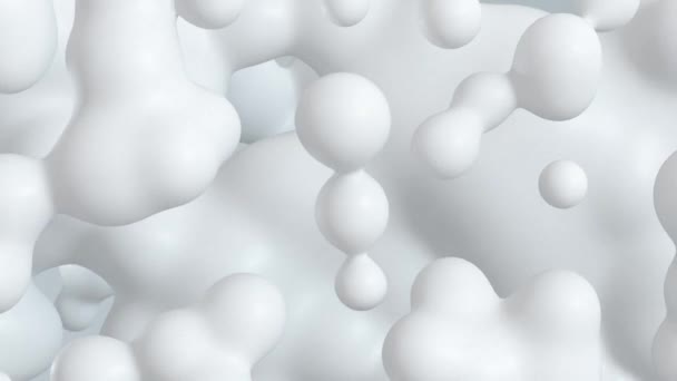 Animation Fluid Abstract White Spheres Float Blend Looping Animated Motion — Stockvideo