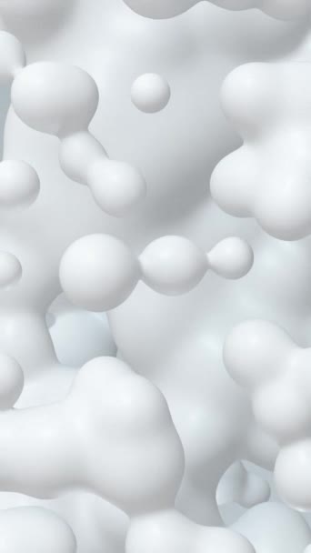 Animation Fluid Abstract White Spheres Float Blend Looping Animated Motion — Stockvideo