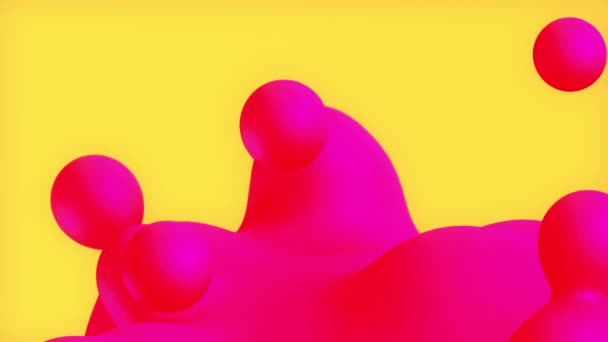 Animation Saturated Abstract Background Looping Animated Soft Curved Pink Shapes — Stockvideo