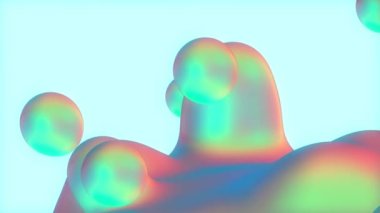 3D Canlandırma - Döngüye alınmış renkli ve değişken şekillerin soyut sıvı arkaplanı
