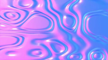 3D Animasyon - Dalga dokusuna sahip döngülü mavi ve pembe soyut yüzey.