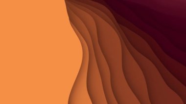 3D Animasyon - Döngü hareketi ve kopyalama alanı ile turuncu kağıt kesimi gradyan tasarımı.