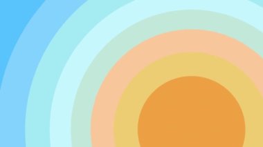 Döngülü düz dizayn dairesel şekilleri olan güneş gradyanı soyut yaz arkaplanı