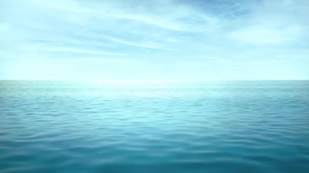 3Dアニメーション 空と雲を持つループアニメーションの青い海の風景 — ストック動画