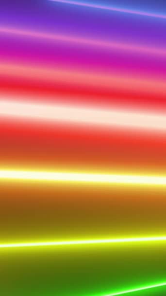 Animazione Loop Motivo Astratto Ripetuto Luce Neon Con Colori Arcobaleno — Video Stock