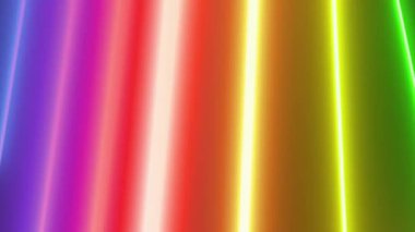 Tekrarlayan gökkuşağı renklerinde neon ışığın soyut deseni tekrarlanıyor.