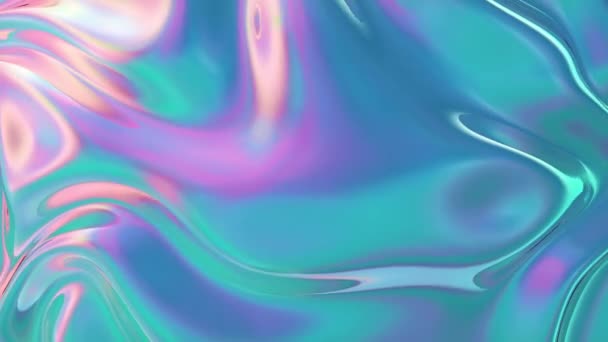 Animatie Abstract Kleurrijke Achtergrond Van Een Lussen Geanimeerd Iriserend Reflecterend — Stockvideo