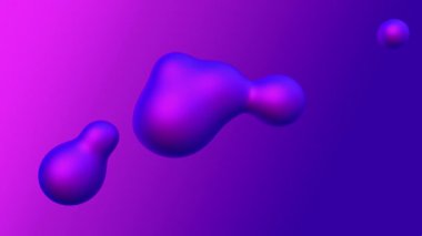 3D animasyon - Canlandırılmış sıvı şekillerinin mavi ve pembe gradyan arkaplanı