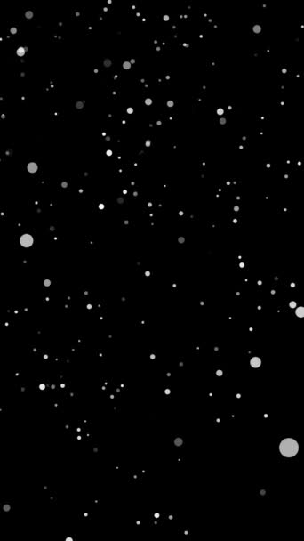 Omlopen Geanimeerde Abstracte Achtergrond Van Vallende Ronde Sneeuwvlokken Geïsoleerd Zwarte — Stockvideo