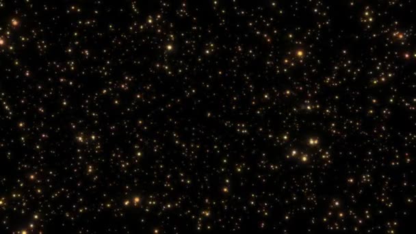 Looped Animated Background Forward Motion Golden Stars Isolated Black Background — Stock Video