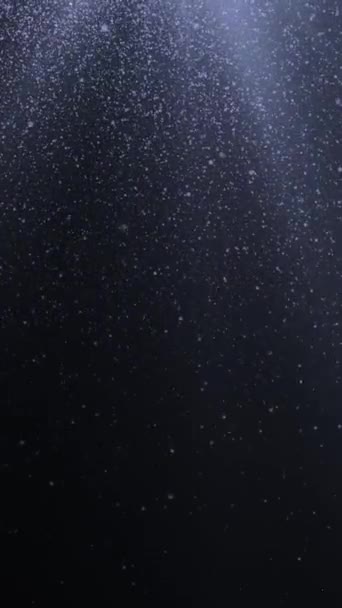 Цикл Анимированного Абстрактного Фона Голубых Световых Лучей Падающих Частиц Вертикальном — стоковое видео