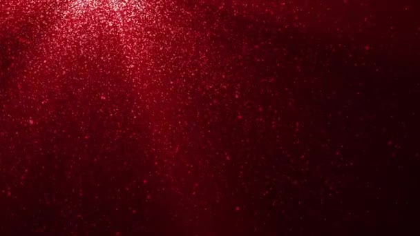 Циклический Анимированный Абстрактный Фон Красных Световых Лучей Падающих Частиц — стоковое видео