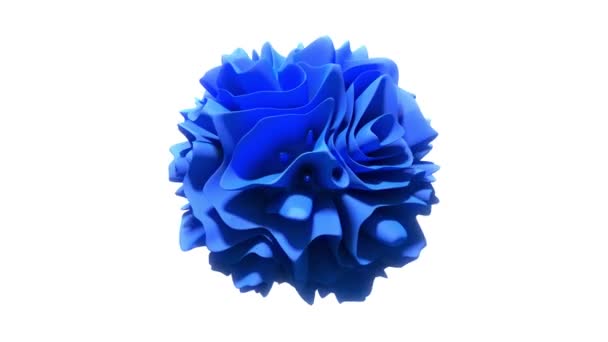 Анімація Абстрактна Елегантна Синя Троянда Подібна Форма Рідинною Петлею Анімації — стокове відео