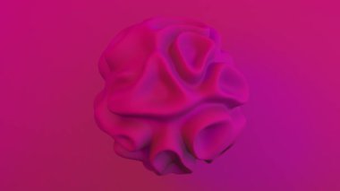 3D Animasyon - Çevrilmiş canlı canlı pembe soyut arka plan girdap dokusuna sahip küresel bir şekil