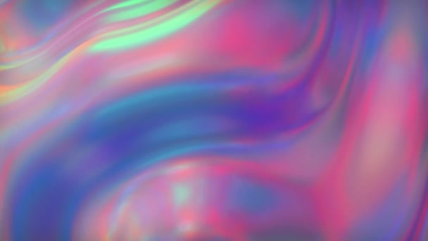 Анимация Абстрактный Красочный Фон Зацикленного Анимированного Радужного Отражающего Материала Крутящейся — стоковое видео