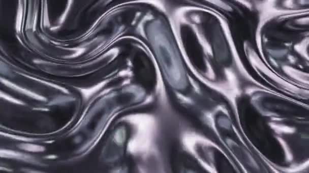 Animación Textura Abstracta Fluida Animada Bucle Cromo Líquido Giratorio Metal — Vídeos de Stock